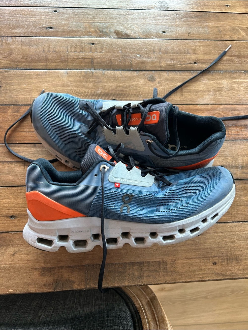 On Cloudstratus Men’s Blue Orange Sneakers 10.5